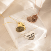 Actual Fingerprint Necklace – Engraved Handwriting Memorial Jewelry